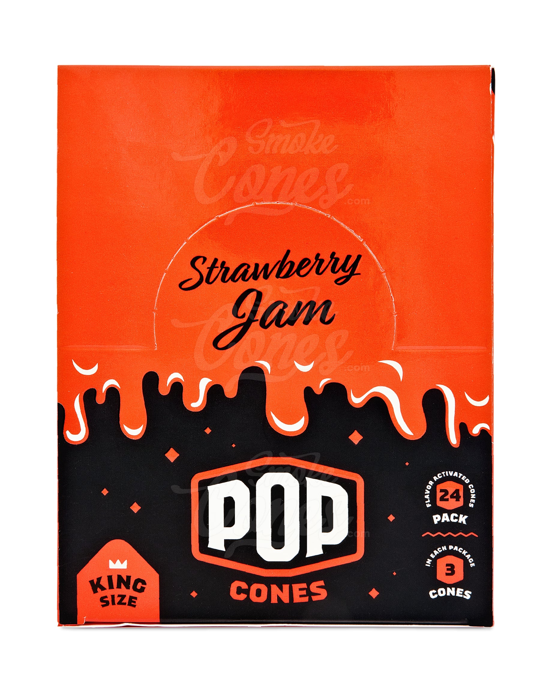 Pop Cones Strawberry Jam 109mm King Sized Pre Rolled Cones 24/Box