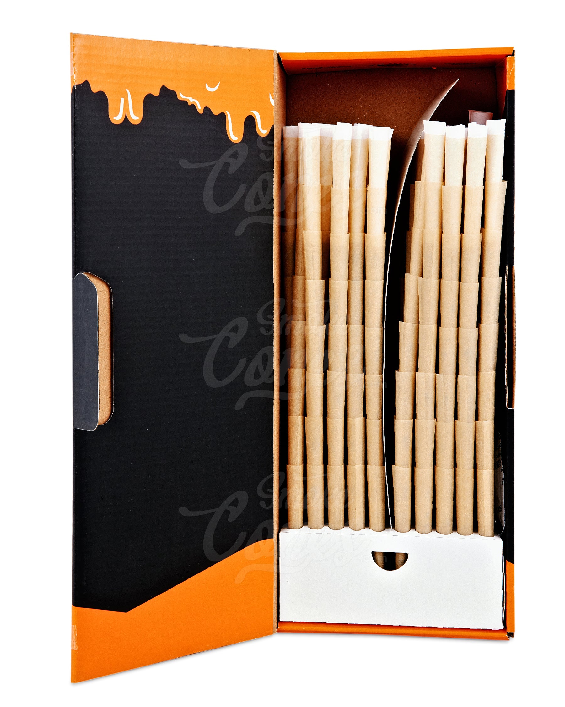 Pop Cones Tropical Mango 84mm 1 1/4 Sized Unbleached Pre Rolled Cones 400/Box