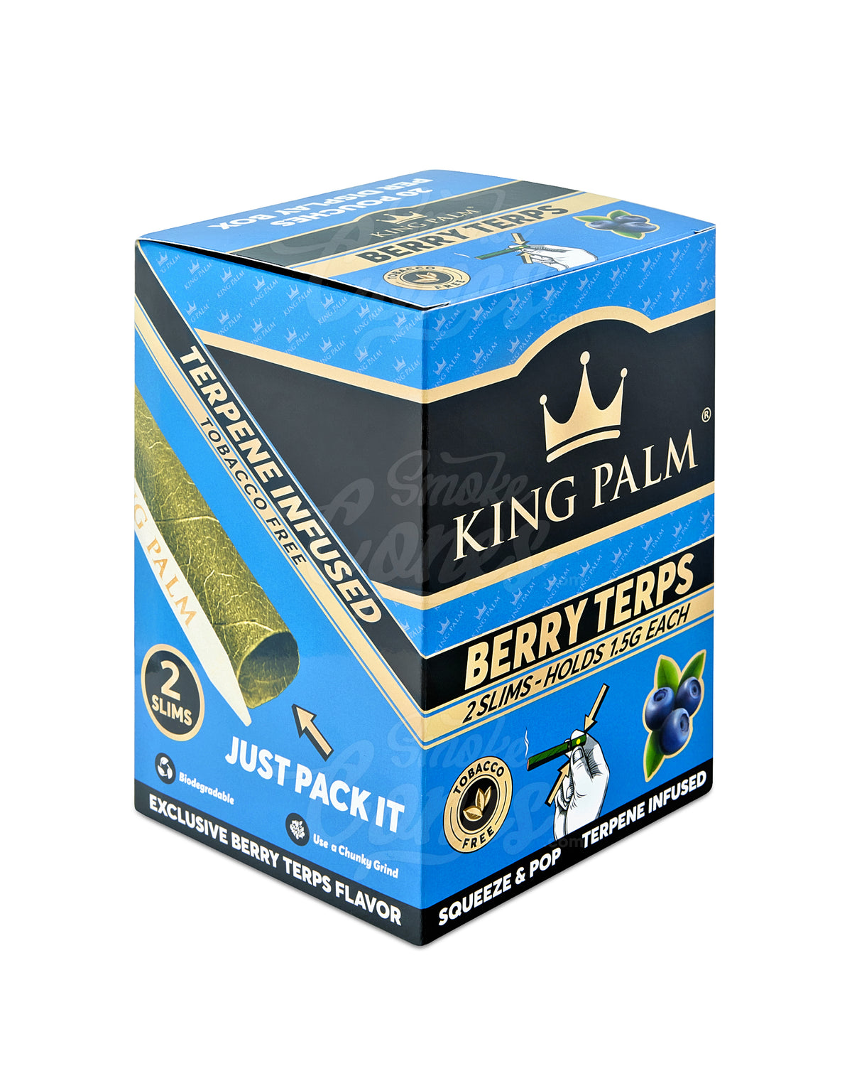 King Palm Berry Terps Natural Slim Leaf Blunt Wraps 20/Box
