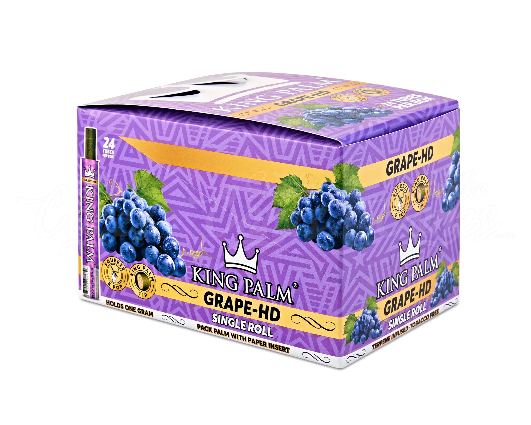 King Palm Grape HD Natural Mini Leaf Tube Wraps 24/Box - 2