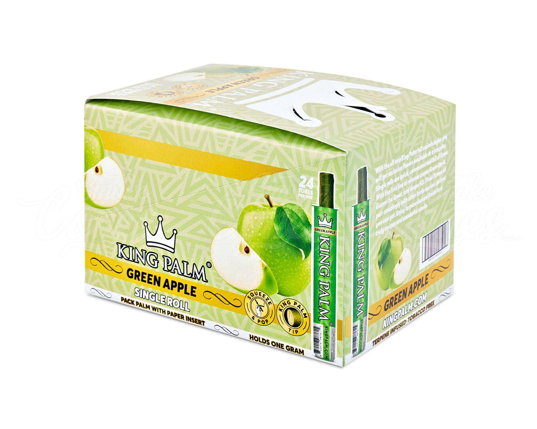 King Palm Green Apple Natural Mini Leaf Tube Wraps 24/Box