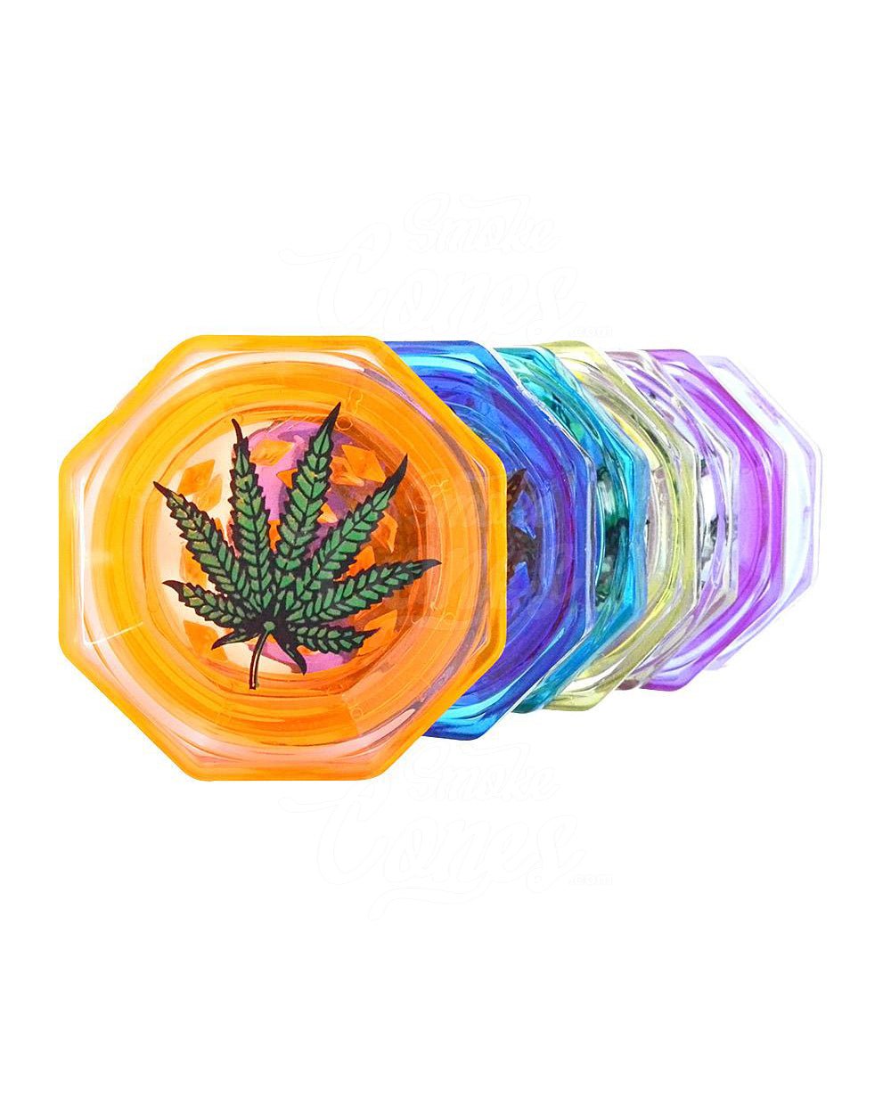 2 Piece 42mm Assorted Leaf Decal Plastic Grinder - 1