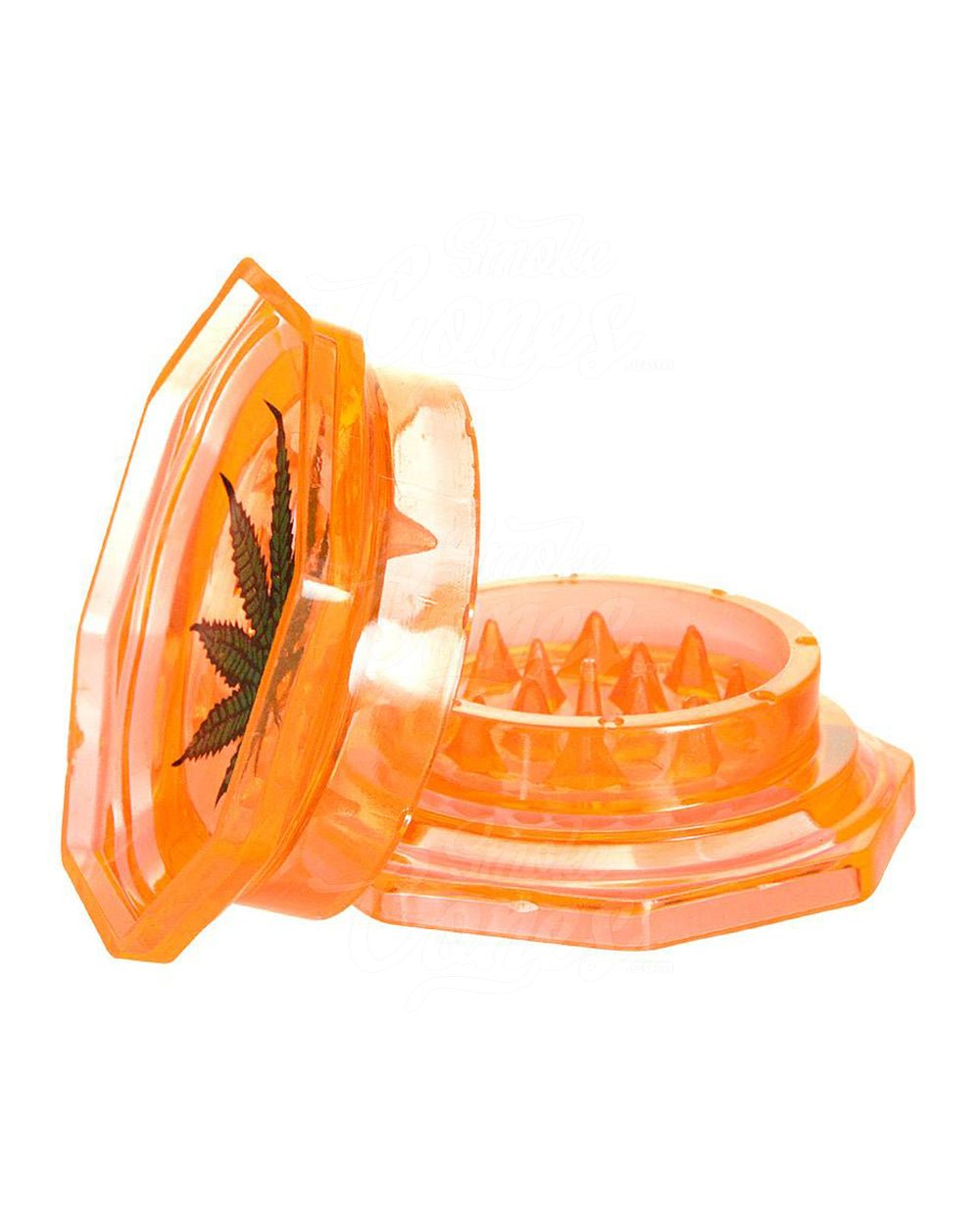 2 Piece 42mm Assorted Leaf Decal Plastic Grinder - 2