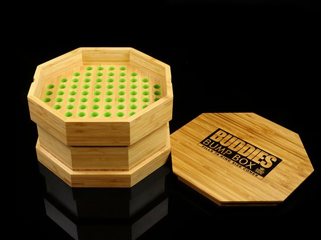 Buddies Wood Bump Box 109mm Size Pre Roll Cone Filling Device - 1