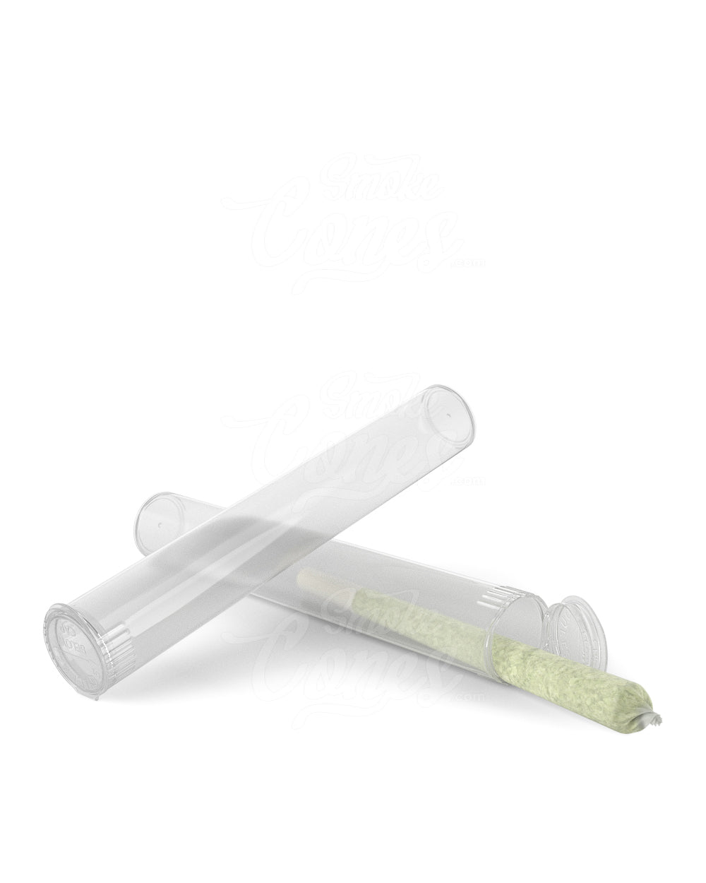 116mm Clear Opaque Child Resistant Pop Top Plastic Pre-Roll Tubes 100/Box Closed - 5