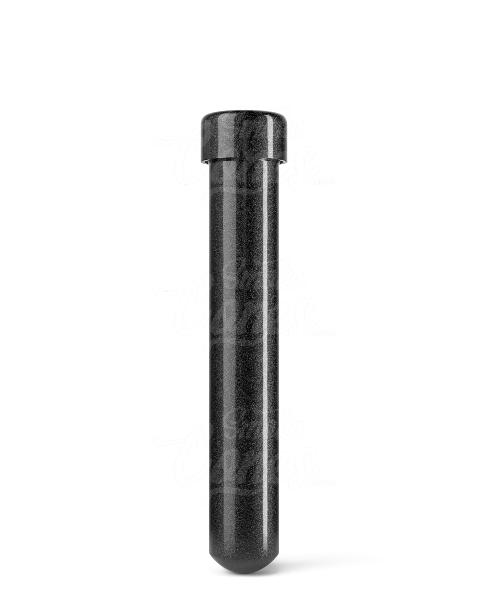 110mm Black Child Resistant Opaque Push Down and Turn Screw On Aluminum Metal Pre-Roll Tubes 250/Box
