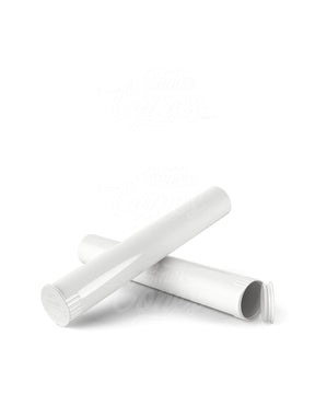 116mm Child Resistant King Size Opaque Pop Top White Plastic Pre-Roll Tubes 1000/Box Closed - 8