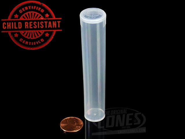 Squeezetops® 70-84mm Transparent Child Resistant J-Tubes (073100-CR) 1000/Box CLR (Clear) - 2