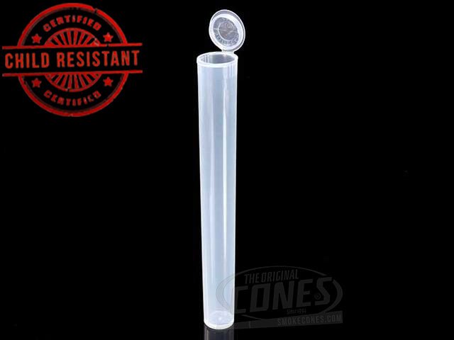 Squeezetops® 140mm Transparent Child Resistant J-Tubes (075600-CR) 1400/Box CLR (Clear) - 3