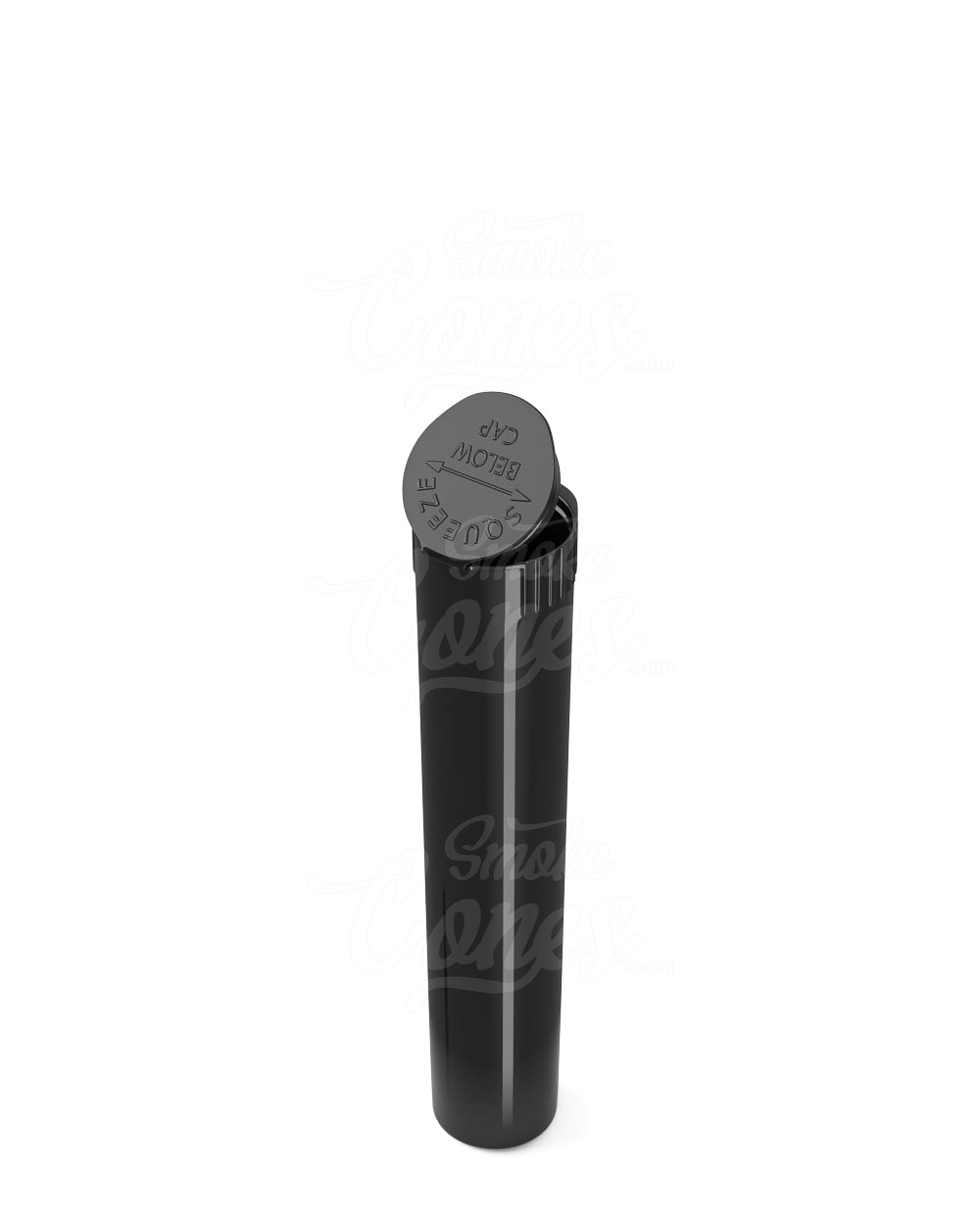 95mm Child Resistant Pop Top Opaque Black Plastic PCR Open Pre-Roll Tubes 1000/Box