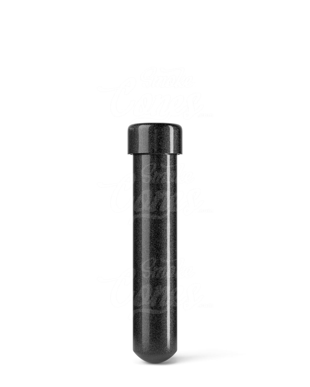 95mm Black Child Resistant Opaque Push Down and Turn Screw On Aluminum Metal Pre-Roll Tubes 250/Box