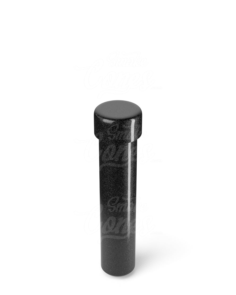 95mm Black Child Resistant Opaque Push Down and Turn Screw On Aluminum Metal Pre-Roll Tubes 250/Box