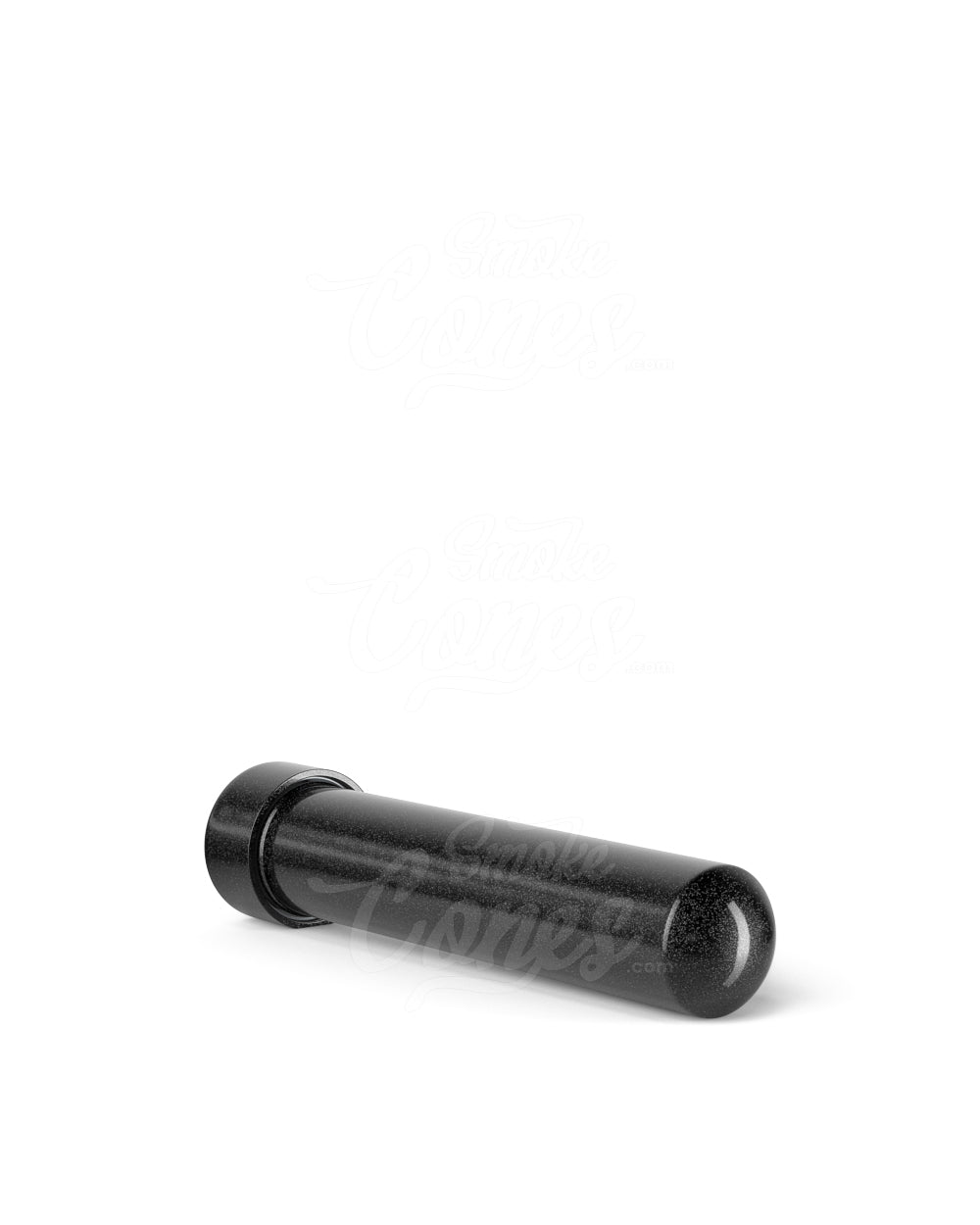 95mm Black Child Resistant Opaque Push Down and Turn Screw On Aluminum Metal Pre-Roll Tubes 250/Box