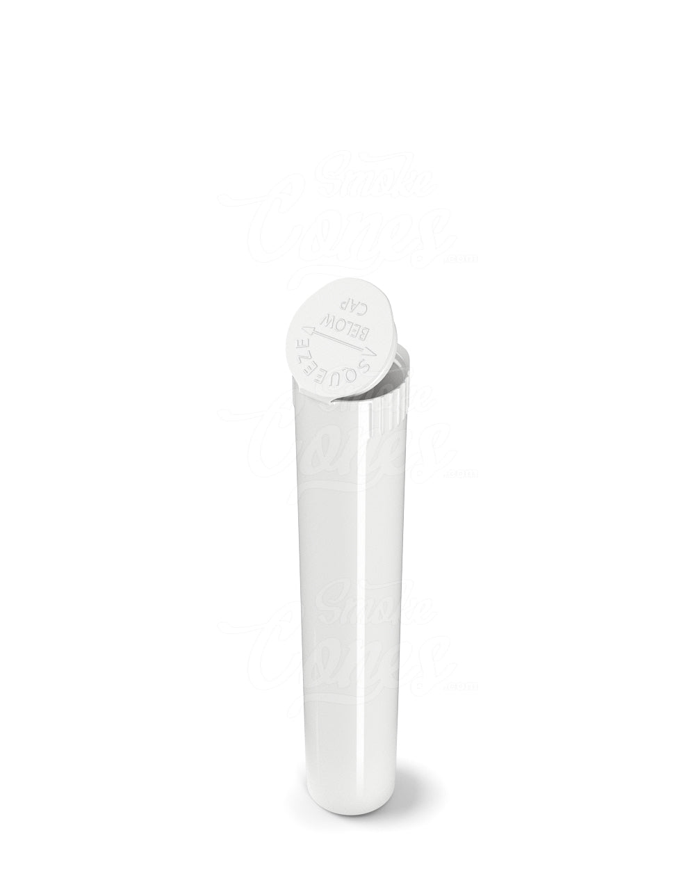 95mm White Opaque Child Resistant Pop Top Plastic Pre-Roll Tubes 1000/Box - 3