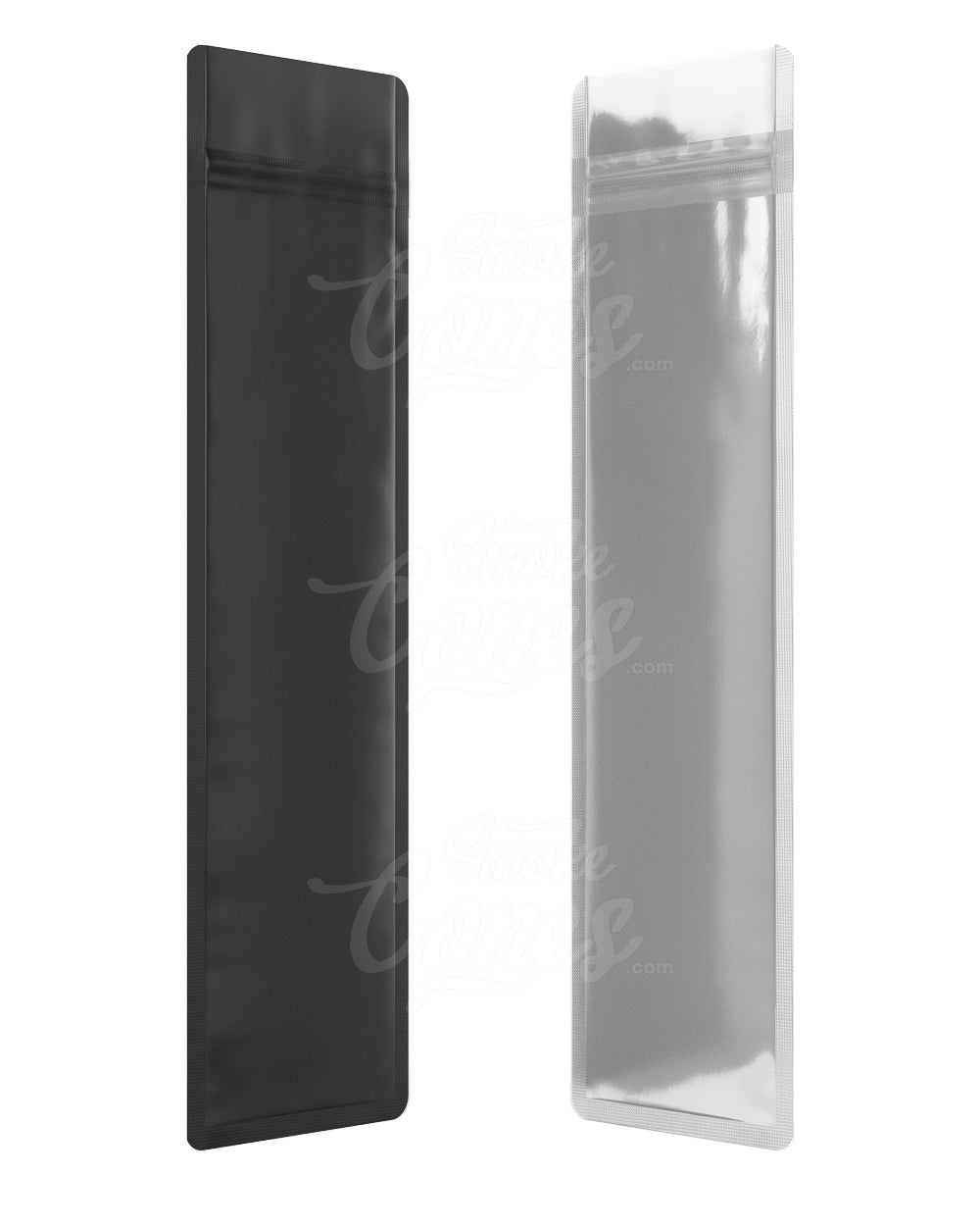 Matte-Black 2.5" x 9" Mylar Tamper Evident Vista Bags (3.5 grams) 100/Box