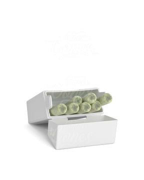 Child Resistant & Sustainable Biodegradable Pinch 'N Flip Edible & Pre-Roll White Plastic Joint Case 130/Box - 6