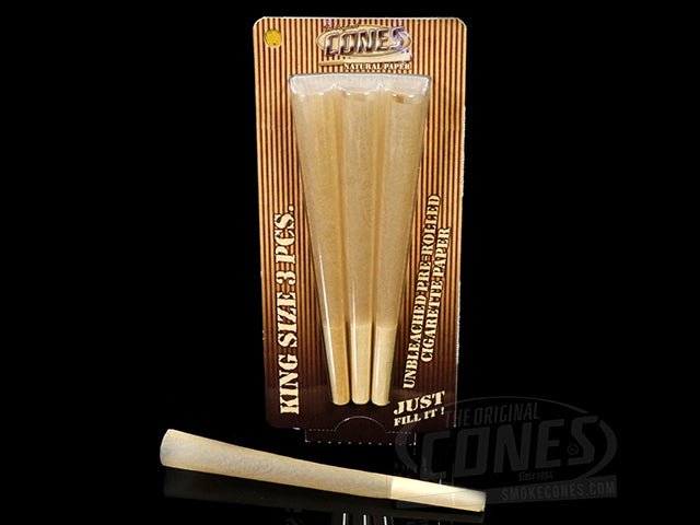 109mm Natural King Size Cones 3 Pack - 1