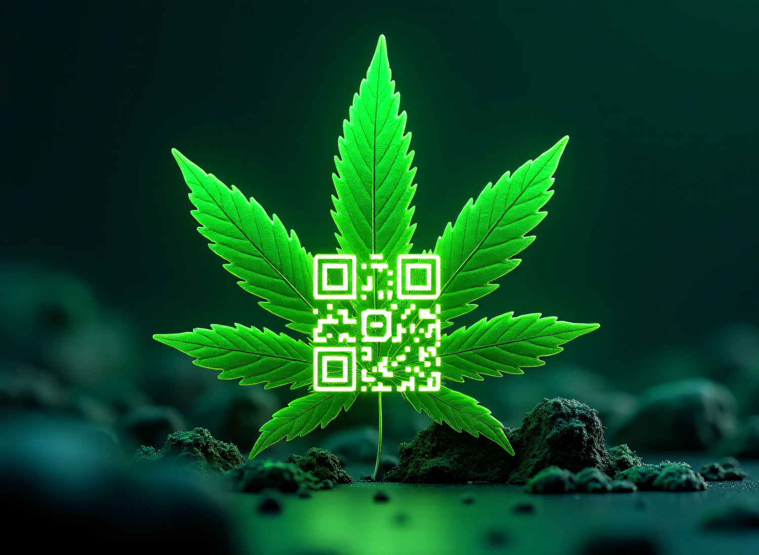 Person in red sweater sitting on bench with laptop, facing a wall with a QR code and a tree with red leaves