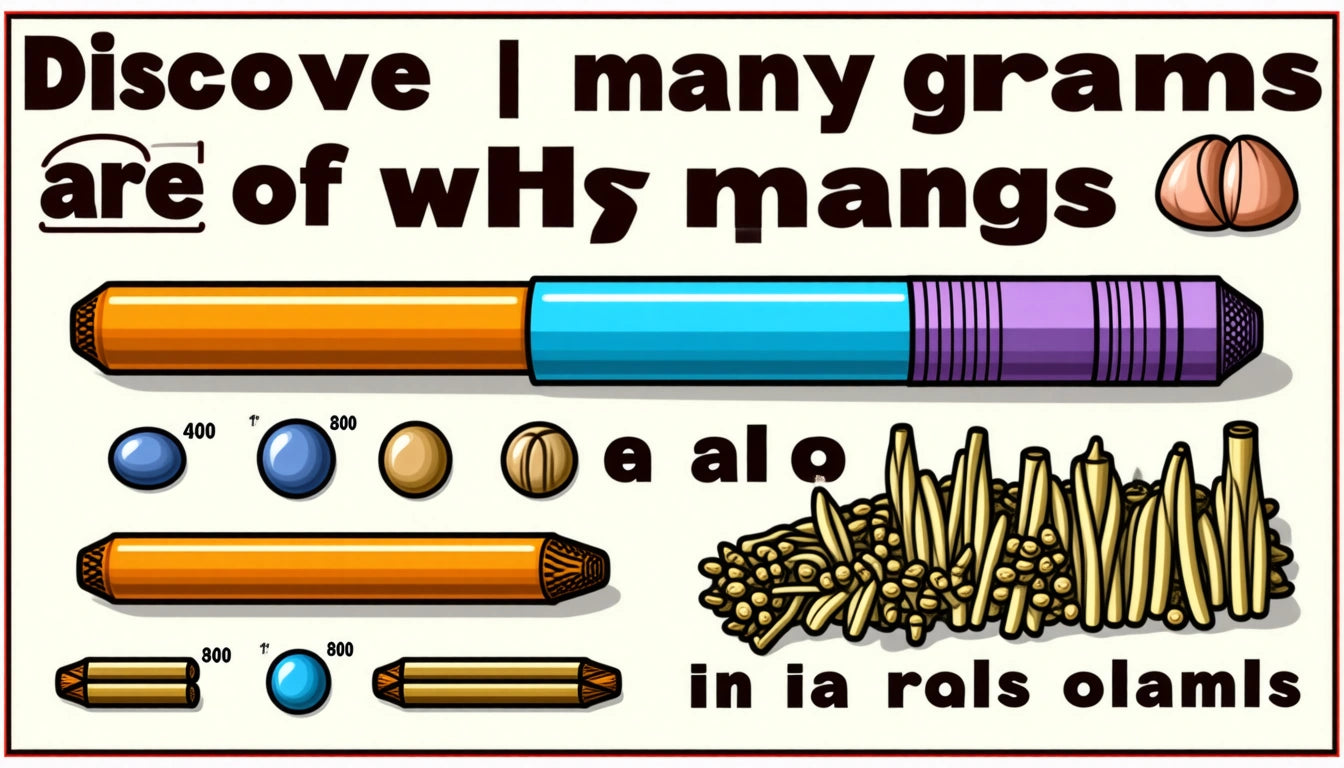 Text with stylized letters and numbers, colorful pens, round objects, and a pile of sticks on a light background