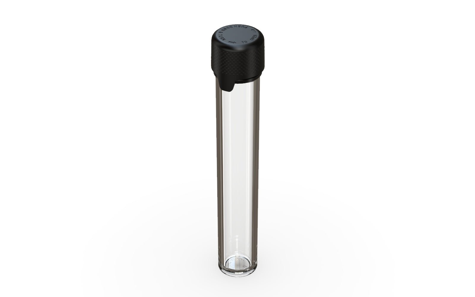 CHUBBY GORILLA | Child Resistant Clear Plastic Aviator Pre-Roll Tubes w/ Black Cap | 25mm - 115mm - 400 Count