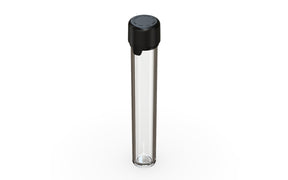 CHUBBY GORILLA | Child Resistant Clear Plastic Aviator Pre-Roll Tubes w/ Black Cap | 25mm - 115mm - 400 Count