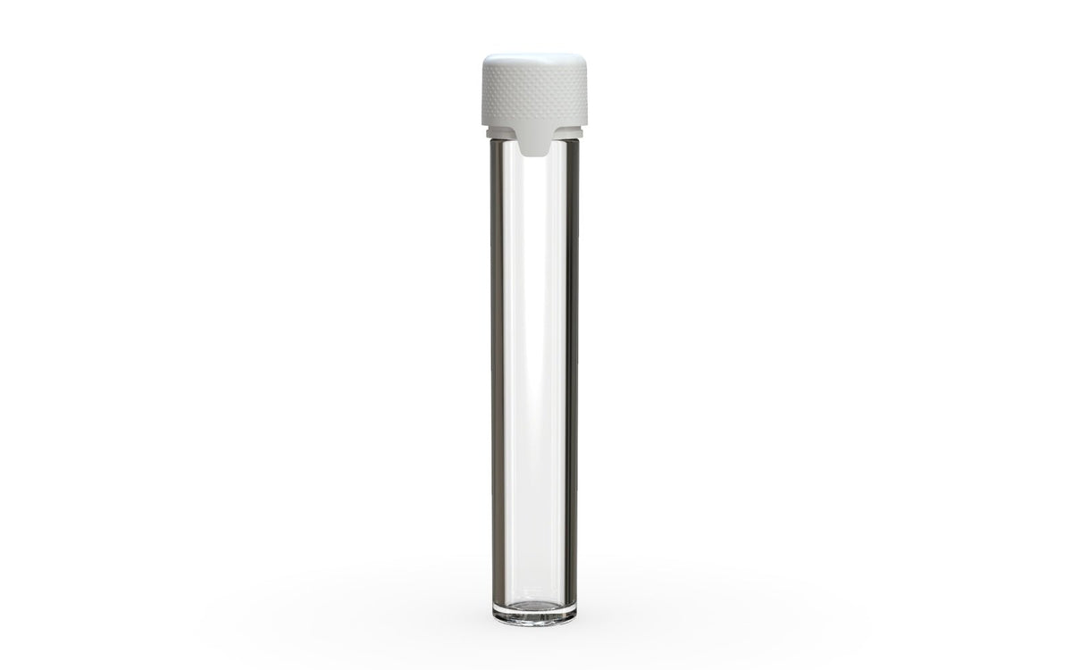 CHUBBY GORILLA | Child Resistant Clear Plastic Aviator Pre-Roll Tubes w/ White Cap | 25mm - 115mm - 400 Count