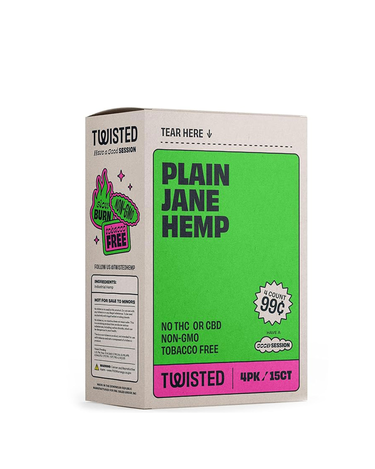 Twisted Blue Banana Flavored Hemp Wraps 15/Box