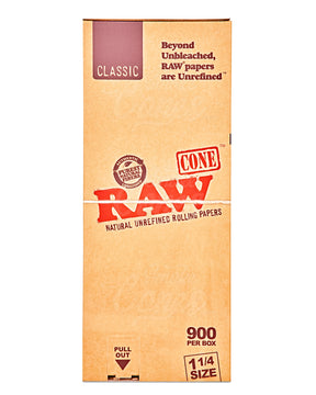 RAW 26mm 1 1-4 Size Pre Rolled Paper Cones 900/Box - 4