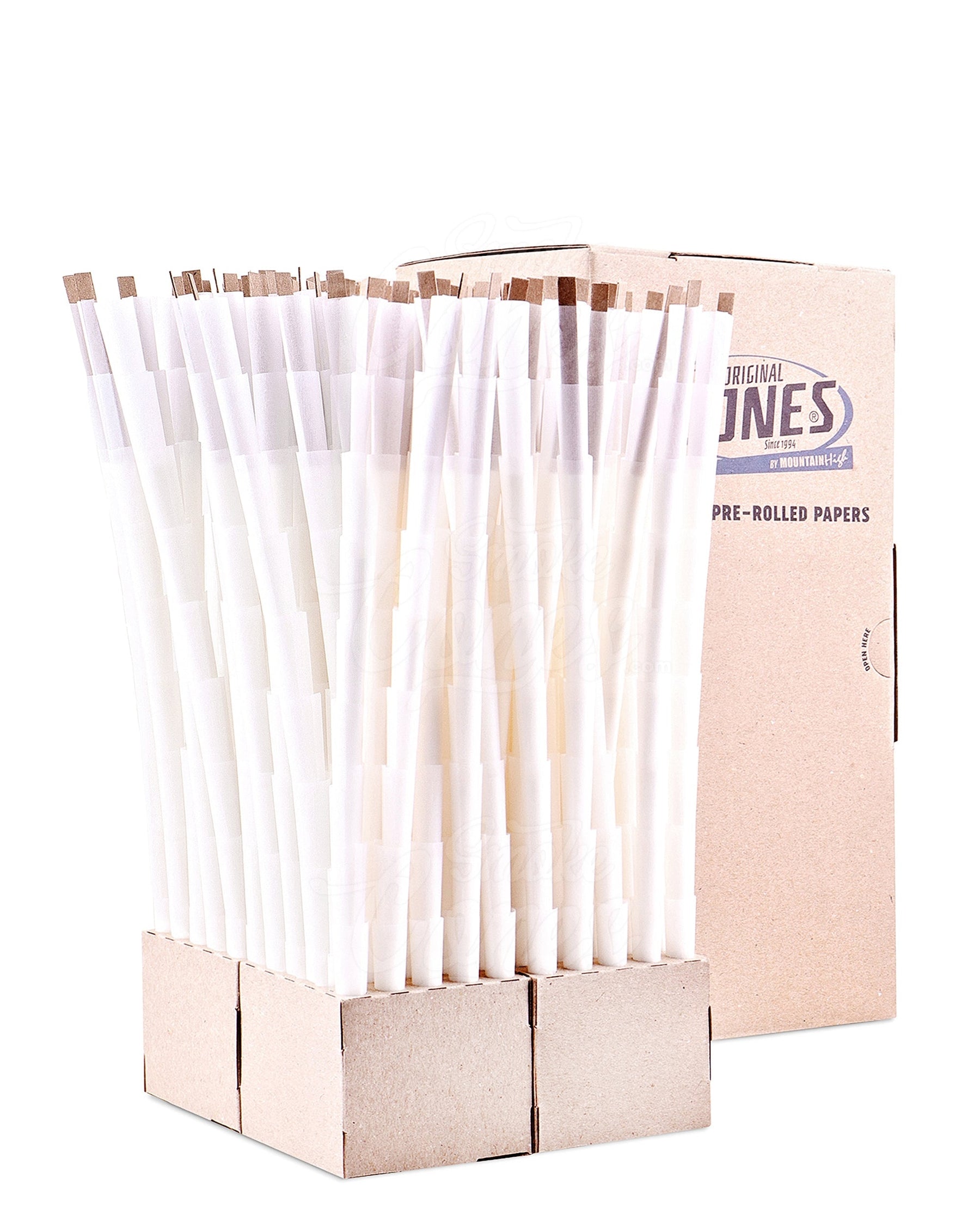 The Original Cones 109mm King Slim Size Bleached White Paper Pre Rolled Cones w/ Filter Tip 1000/Box