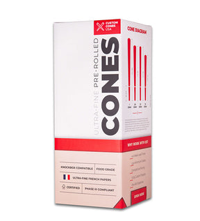 Custom Cones King Size 109mm Pre Rolled Unbleached Brown Paper Cones 800/Box