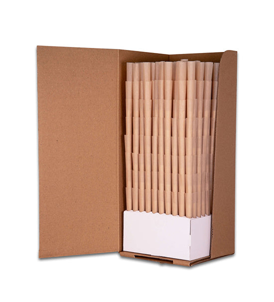 Custom Cones King Size 109mm Pre Rolled Unbleached Brown Paper Cones 800/Box