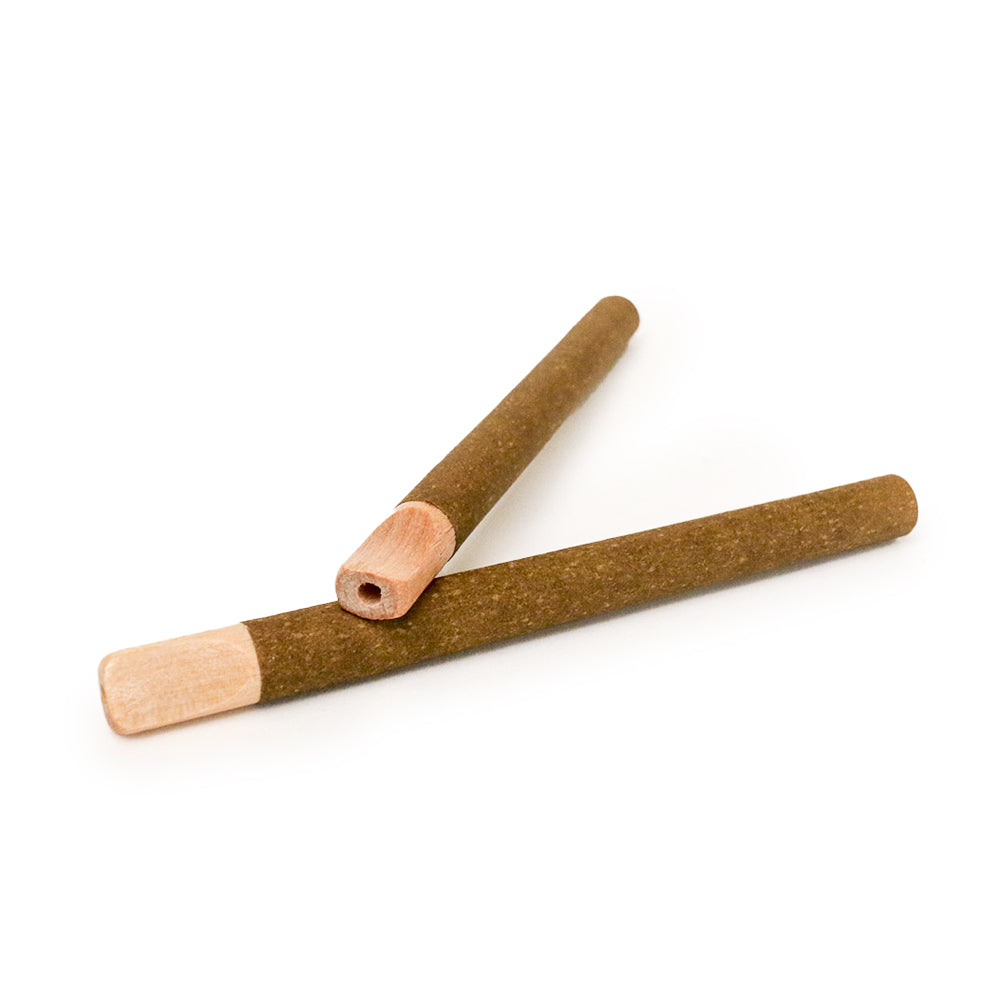 CUSTOM CONES USA | 109mm Pre-Rolled Tube Standard Brown Hemp Wrap with Natural Wood Tip | 109/30mm - 200 Count