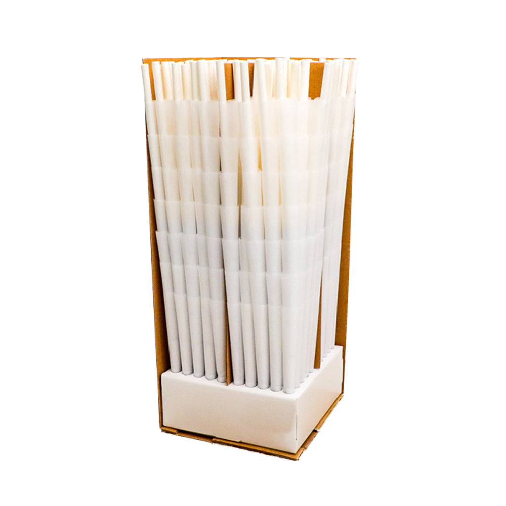 Custom Cones USA 120mm Pre Rolled Cones w/ Standard Filter Tip Refined White Paper 700/Box
