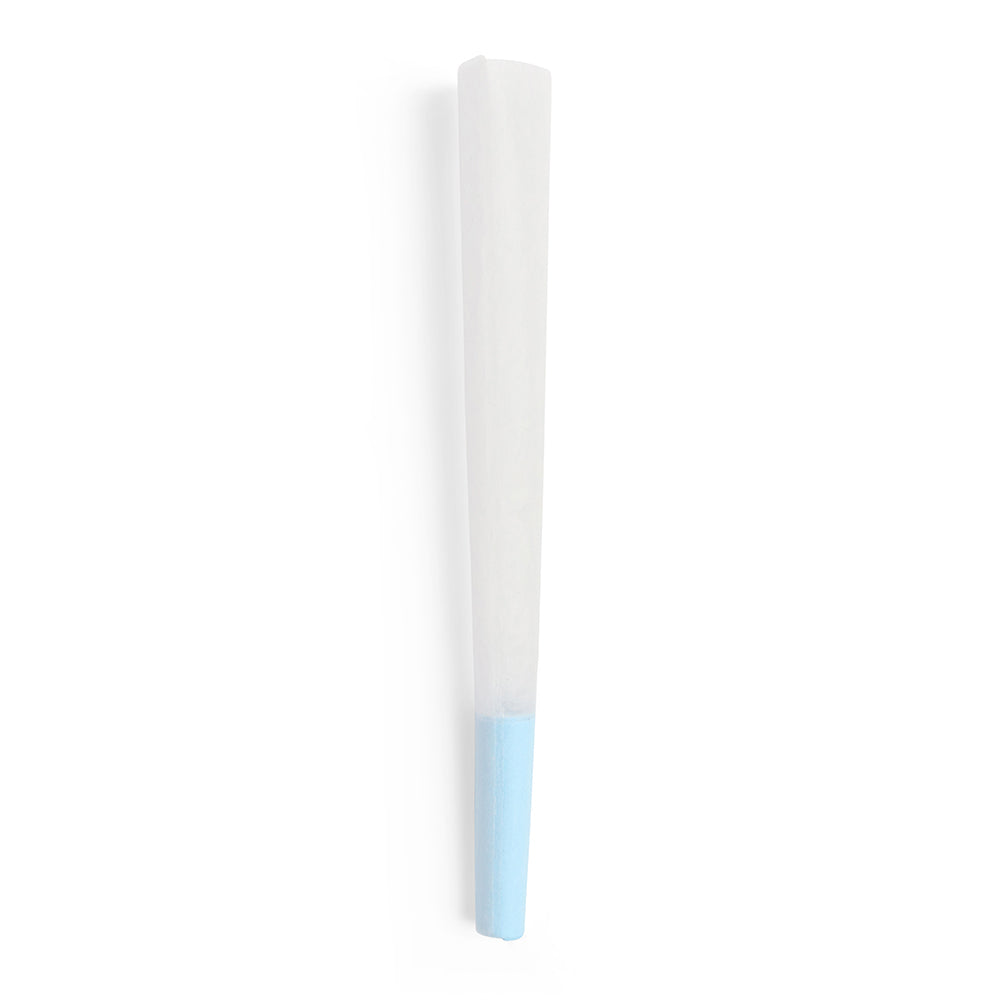 Custom Cones USA 1 1/4 Size 84mm Pre Rolled Cones w/ Blue Filter Tip Refined White Paper 900/Box