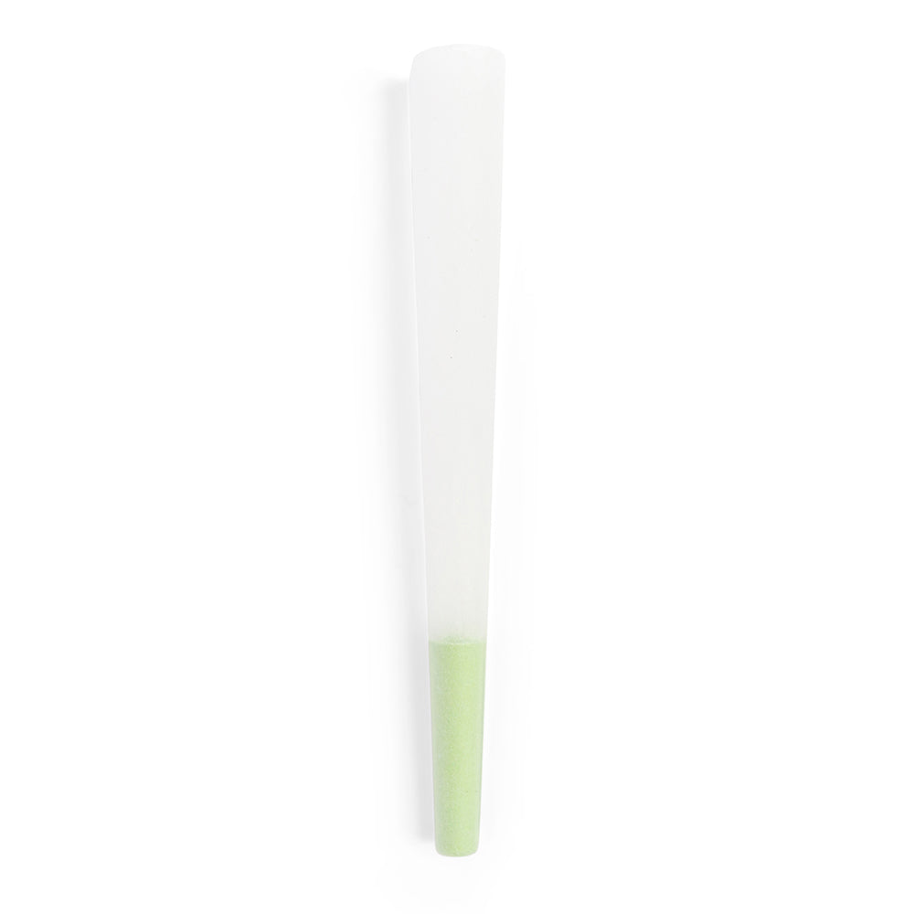 Custom Cones USA 1 1/4 Size 84mm Pre Rolled Cones w/ Green Filter Tip Refined White Paper 900/Box