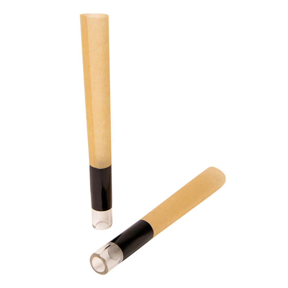 Custom Cones USA 90mm Pre Rolled Cones w/ Glass Filter Tip Natural Brown Paper 75/Box