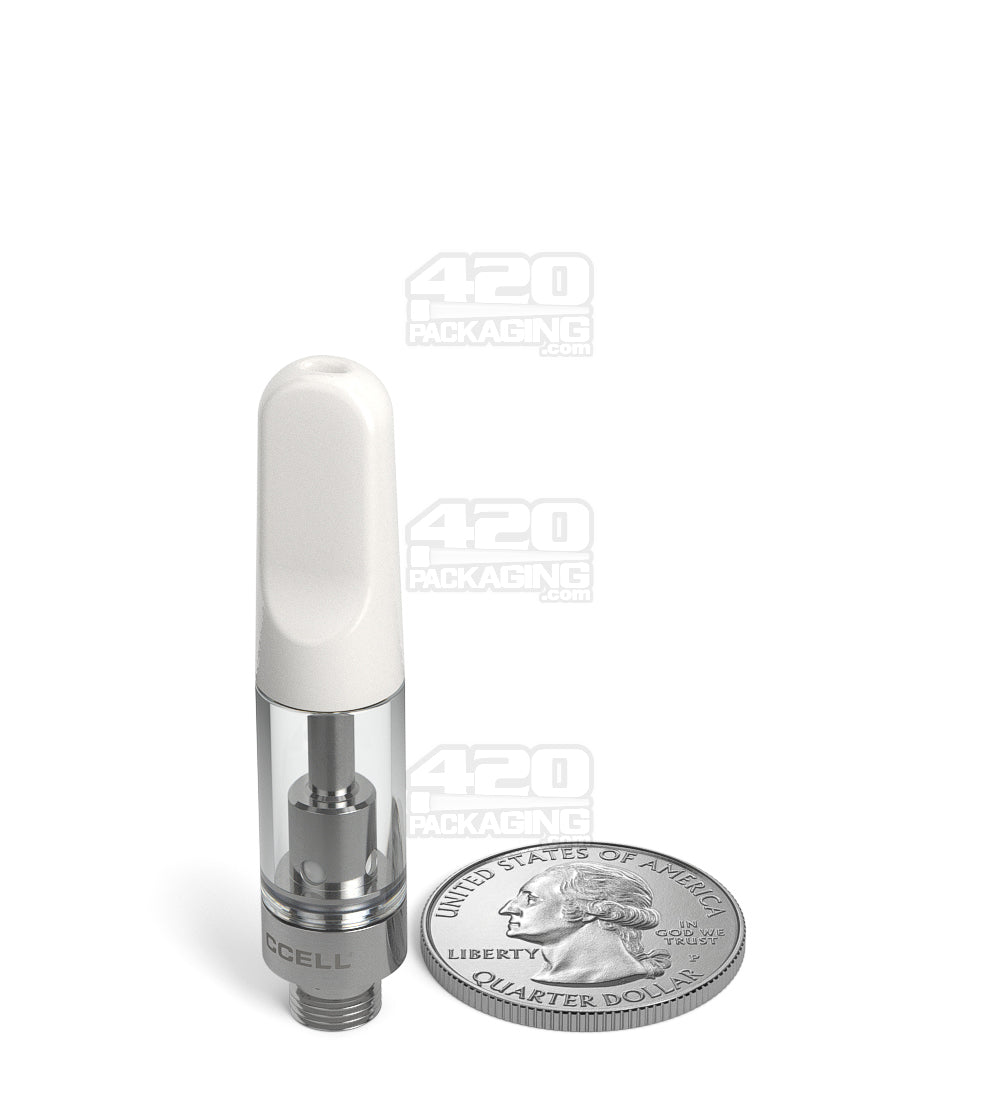 CCELL TH2 - SE Glass Vape Cartridge 0.5ml w/ Snap Fit White Ceramic Mouthpiece Connection 100/Box - 9