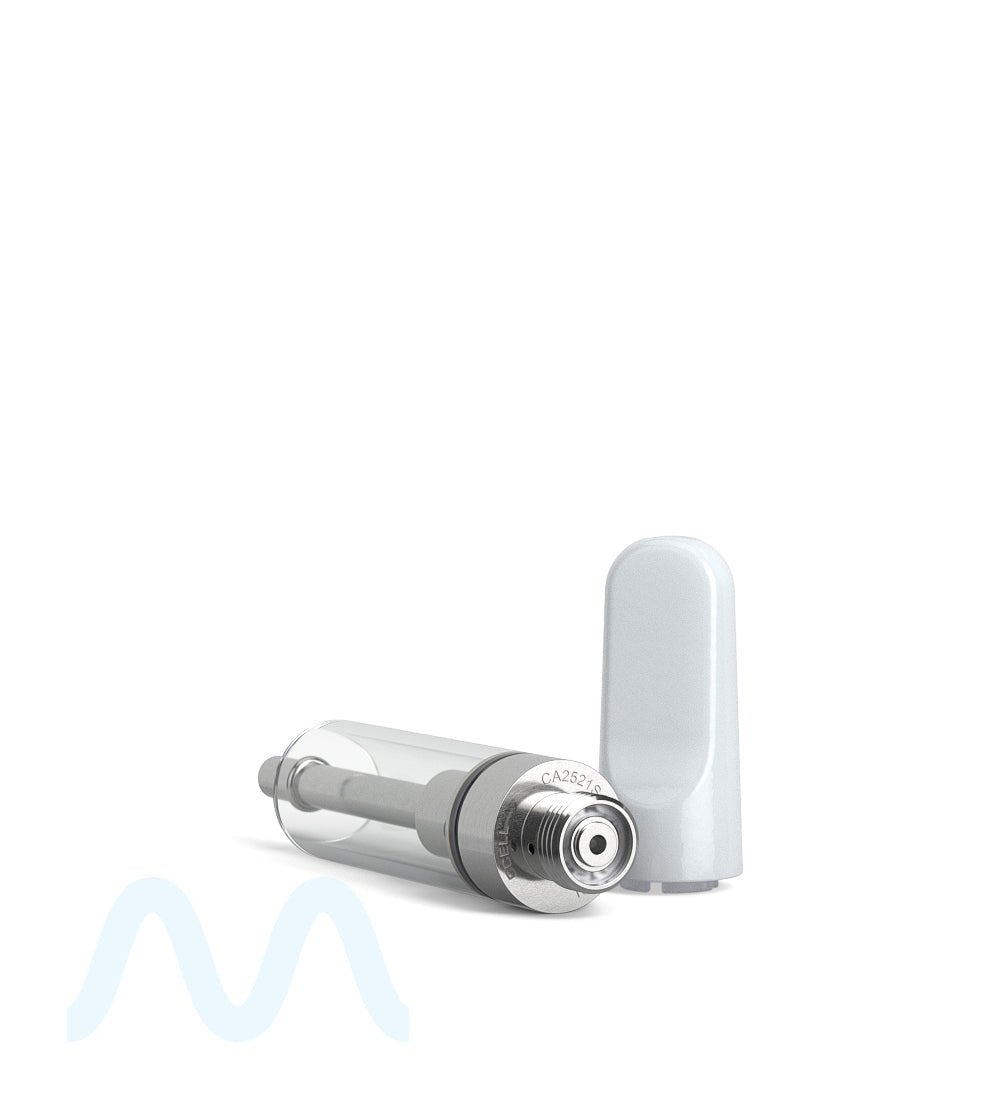 CCELL TH2 - SE Glass Vape Cartridge 1ml w/ Snap Fit White Plastic Mouthpiece Connection 100/Box - 7