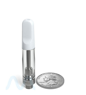 CCELL TH2 - SE Glass Vape Cartridge 1ml w/ Snap Fit White Plastic Mouthpiece Connection 100/Box - 9