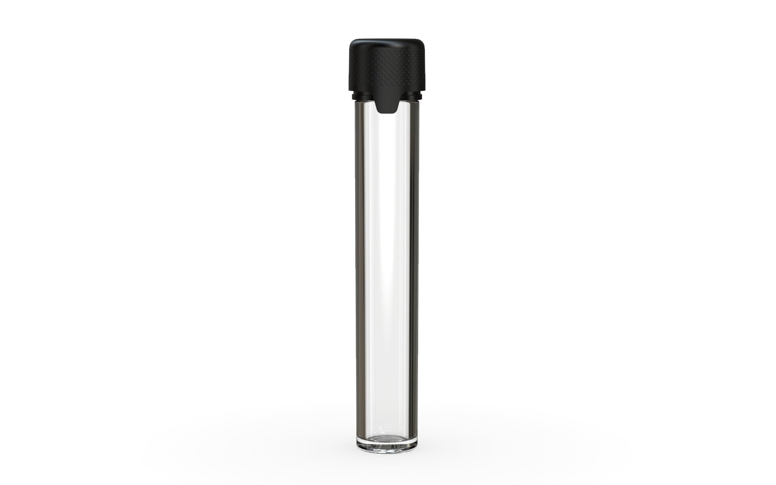 CHUBBY GORILLA | Child Resistant Clear Plastic Aviator Pre-Roll Tubes w/ Black Cap | 25mm - 115mm - 400 Count