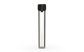 CHUBBY GORILLA | Child Resistant Clear Plastic Aviator Pre-Roll Tubes w/ Black Cap | 25mm - 115mm - 400 Count
