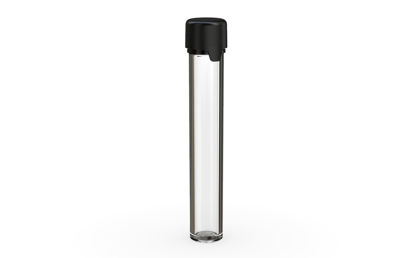 CHUBBY GORILLA | Child Resistant Clear Plastic Aviator Pre-Roll Tubes w/ Black Cap | 25mm - 115mm - 400 Count