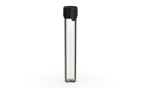 CHUBBY GORILLA | Child Resistant Clear Plastic Aviator Pre-Roll Tubes w/ Black Cap | 25mm - 115mm - 400 Count