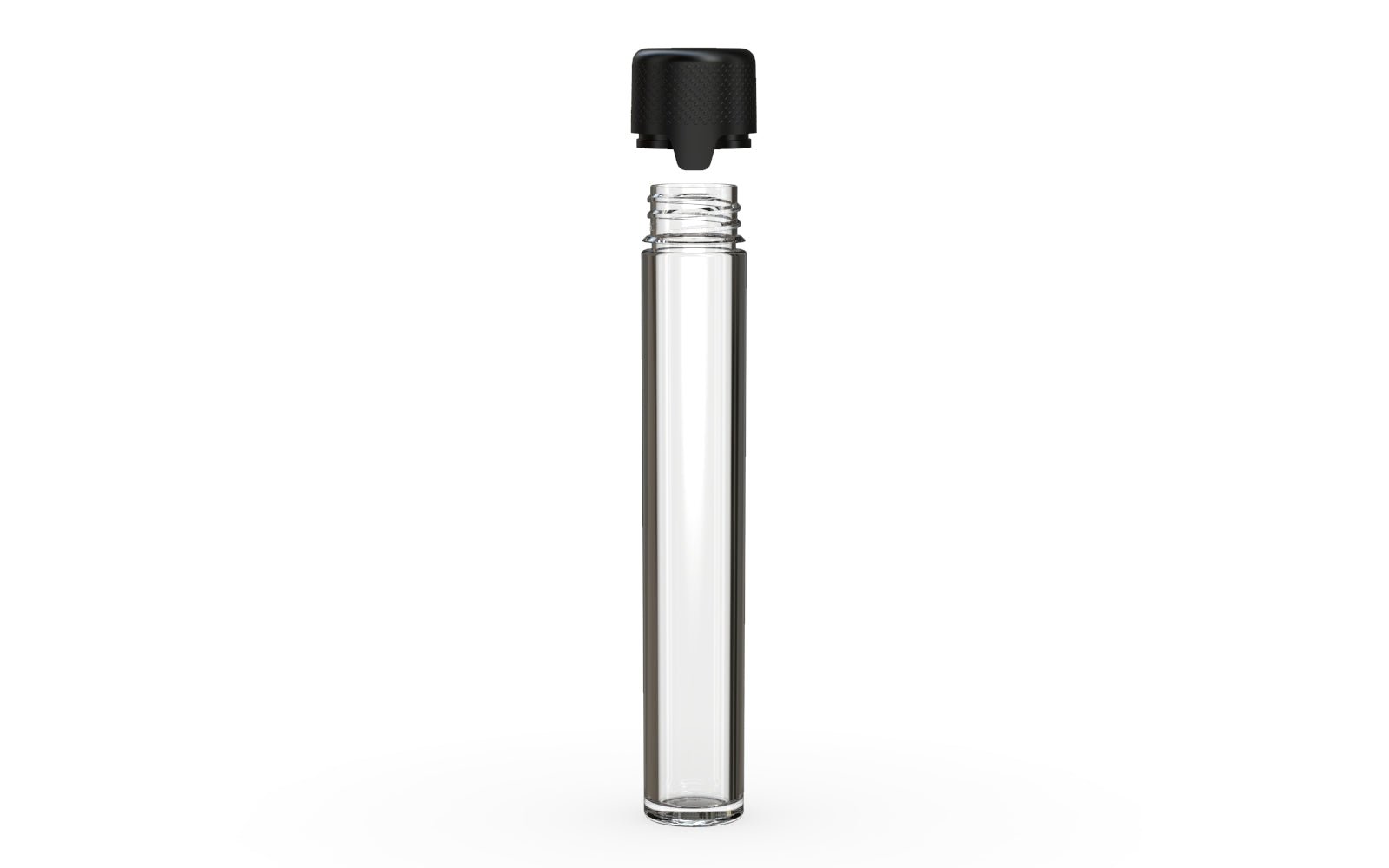 CHUBBY GORILLA | Child Resistant Clear Plastic Aviator Pre-Roll Tubes w/ Black Cap | 25mm - 115mm - 400 Count