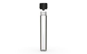 CHUBBY GORILLA | Child Resistant Clear Plastic Aviator Pre-Roll Tubes w/ Black Cap | 25mm - 115mm - 400 Count