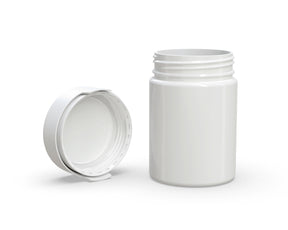 21.5oz Chubby Gorilla White Child Resistant Opaque Plastic Aviator XL Container w/ White Cap 40/Box - 4