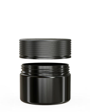 10oz Chubby Gorilla Black Plastic Child Resistant Plastic Spiral XL Jars w/ Black Cap 80/Box