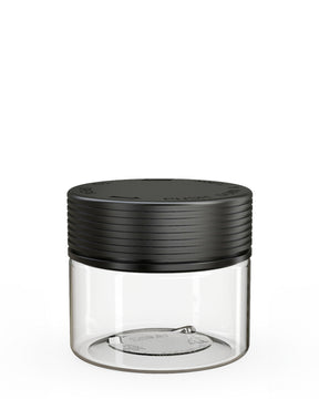 10oz Chubby Gorilla Clear Plastic Child Resistant Plastic Spiral XL Jars w/ Black Cap 80/Box