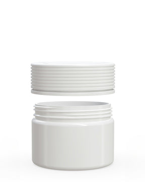 10oz Chubby Gorilla White Plastic Child Resistant Plastic Spiral XL Jars w/ White Cap 80/Box