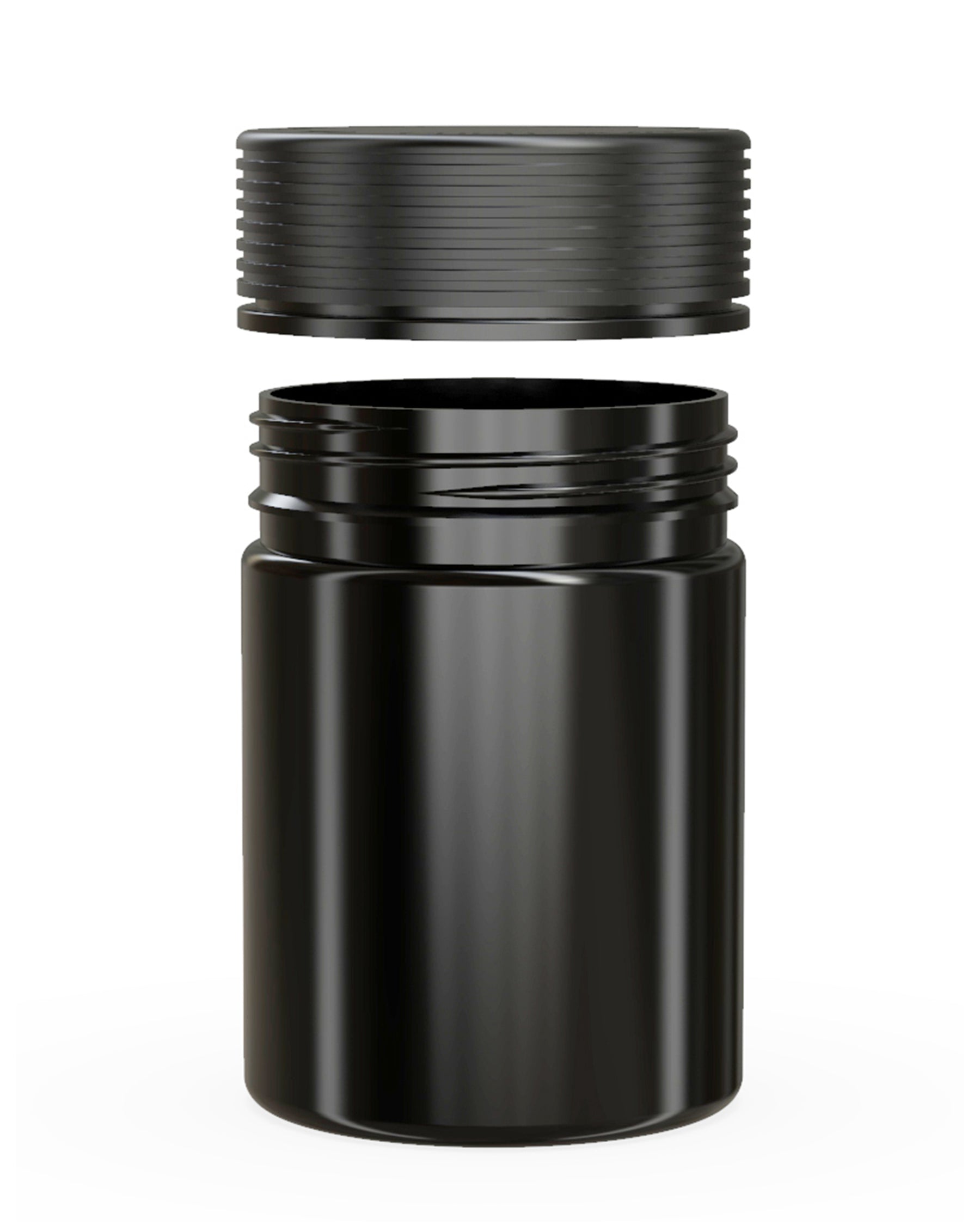 21.5oz Chubby Gorilla Black Plastic Child Resistant Plastic Spiral XL Jars w/ Black Cap 40/Box